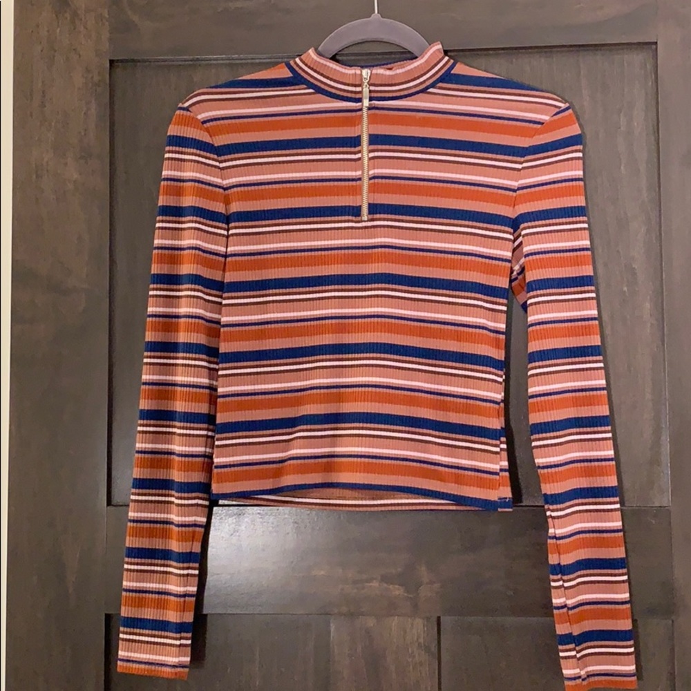 PacSun Striped Quarter-Zip Sweater